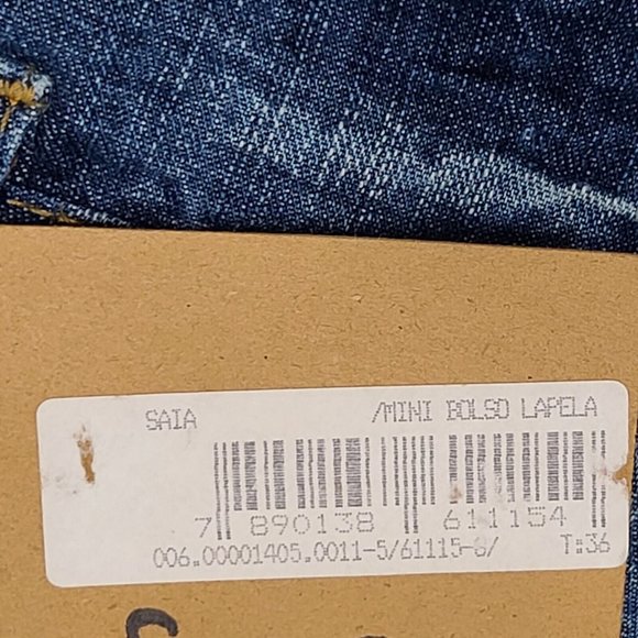 VIA DUTTUS 11.5" Brazilian Denim Blue Jean Skirt Womens Size 0 NWT - Picture 8 of 11